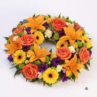 Rose and Lily Wreath   Vibrant