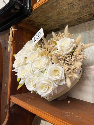 White Silk Rose Hatbox