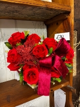 Red Rose Silk Hatbox